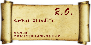 Raffai Olivér névjegykártya